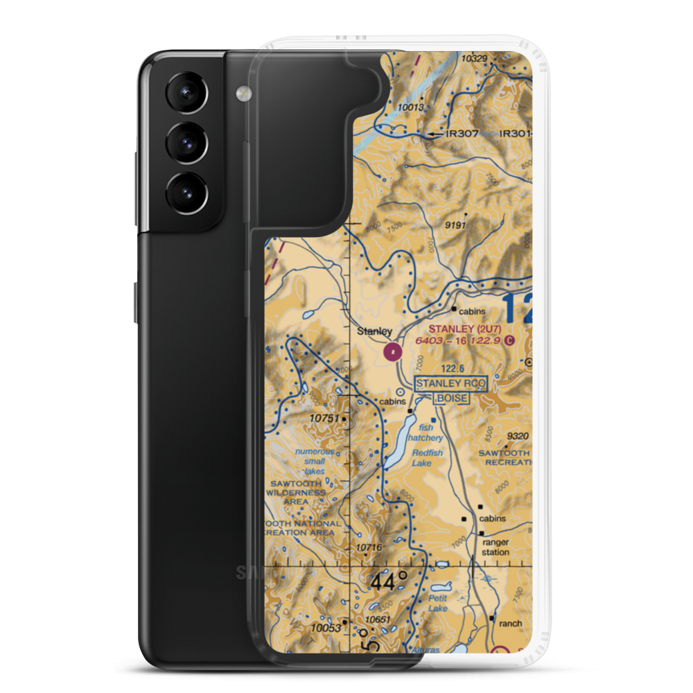 Stanley Airport (2U7) VFR Sectional Samsung Case Samsung Galaxy S21 Plus model shown