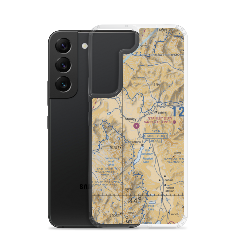 Stanley Airport (2U7) VFR Sectional Samsung Case Samsung Galaxy S22 model shown