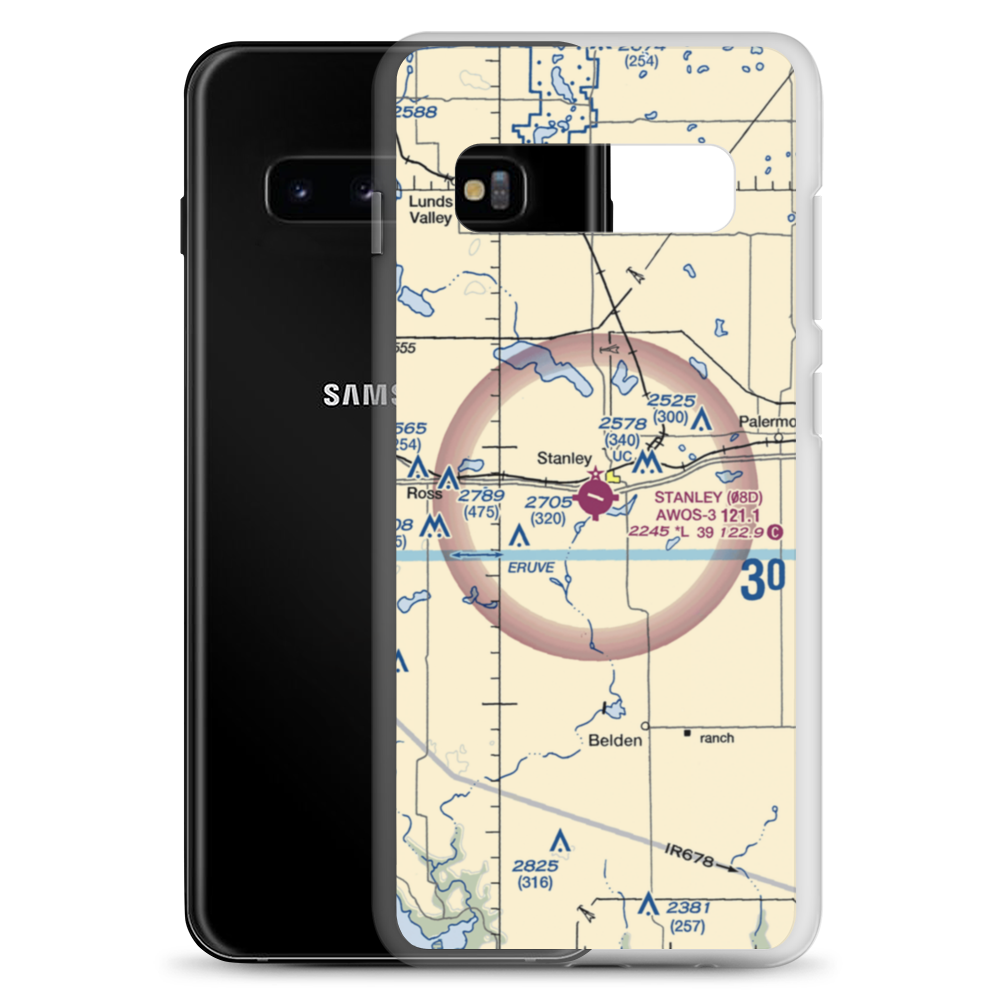 Stanley Municipal Airport (08D) VFR Sectional Samsung Case Samsung Galaxy S10+ model shown