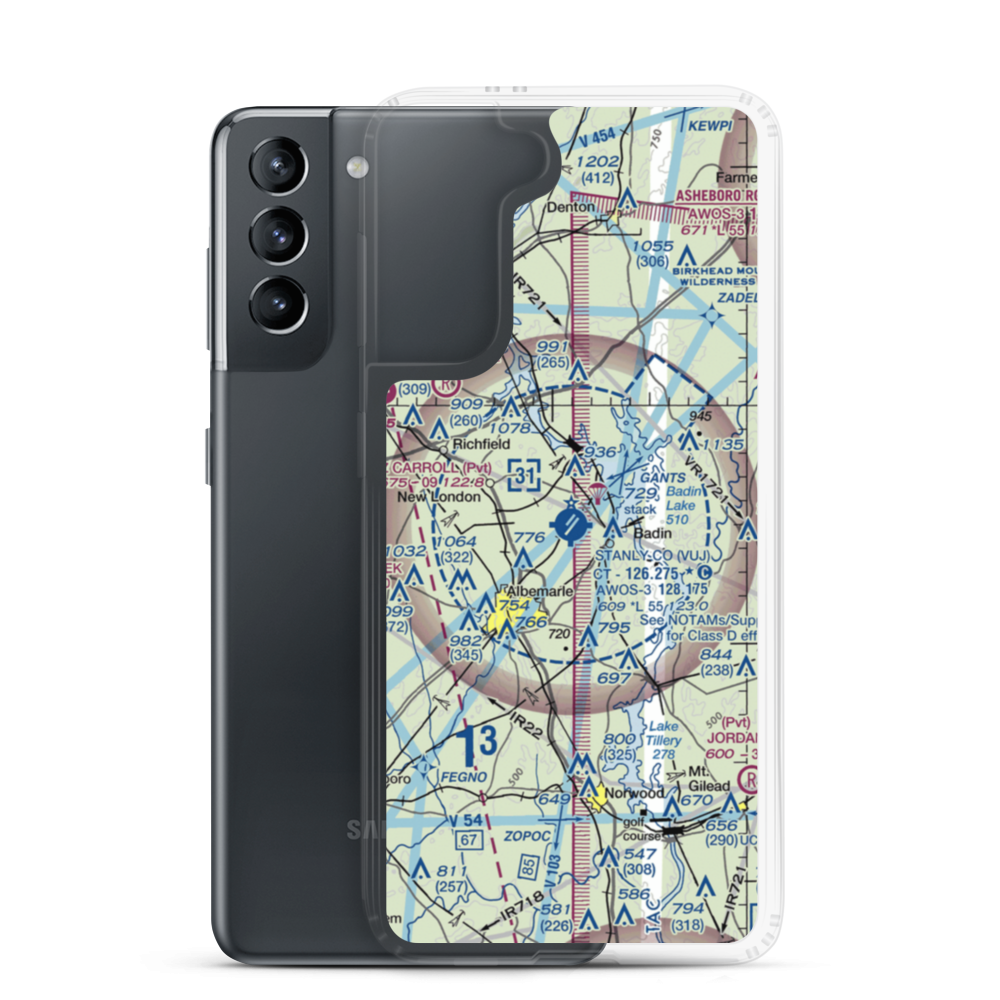 Stanly County Airport (VUJ) VFR Sectional Samsung Case Samsung Galaxy S21 model shown