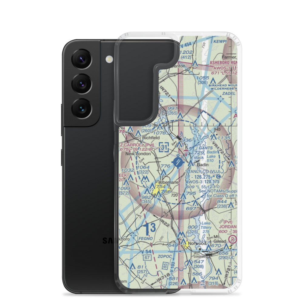 Stanly County Airport (VUJ) VFR Sectional Samsung Case Samsung Galaxy S22 model shown