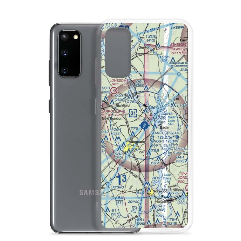 Stanly County Airport (VUJ) VFR Sectional Samsung Case Samsung Galaxy S20 model shown