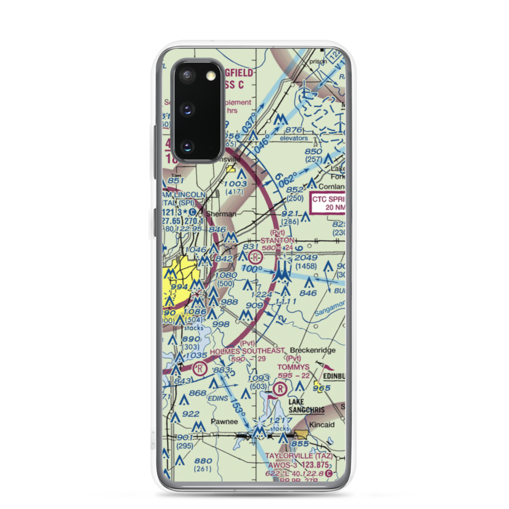 Stanton Airport (91IS) VFR Sectional Samsung Case Samsung Galaxy S20 model shown