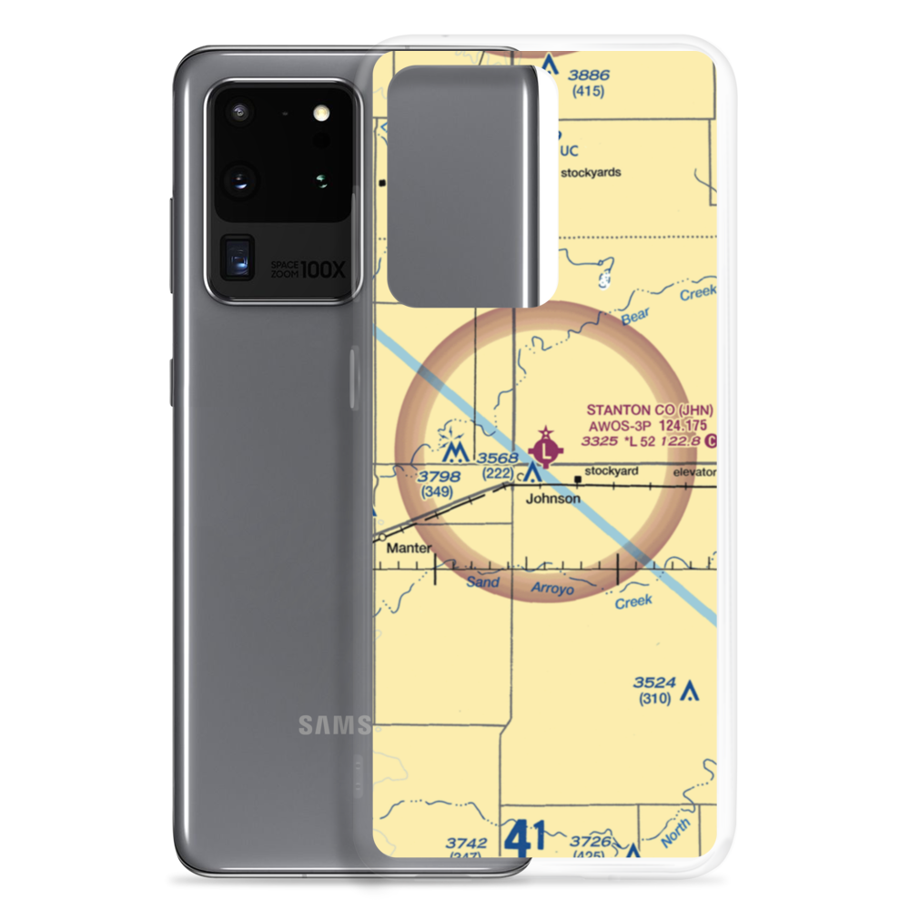 Stanton County Municipal Airport (JHN) VFR Sectional Samsung Case Samsung Galaxy S20 Ultra model shown