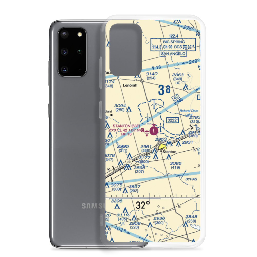 Stanton Municipal Airport (63F) VFR Sectional Samsung Case Samsung Galaxy S20 Plus model shown