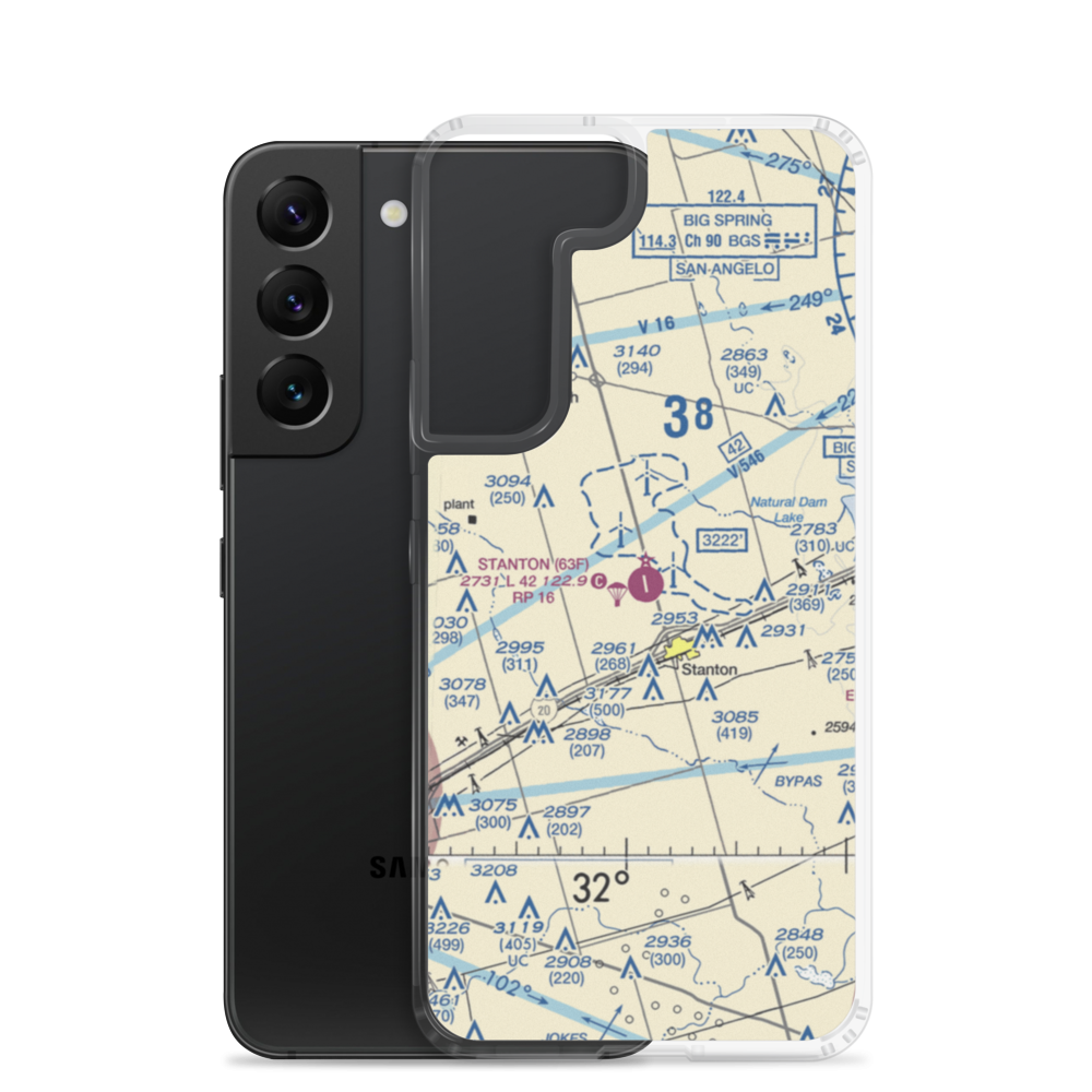 Stanton Municipal Airport (63F) VFR Sectional Samsung Case Samsung Galaxy S22 model shown