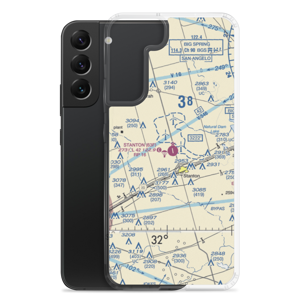 Stanton Municipal Airport (63F) VFR Sectional Samsung Case Samsung Galaxy S22 Plus model shown