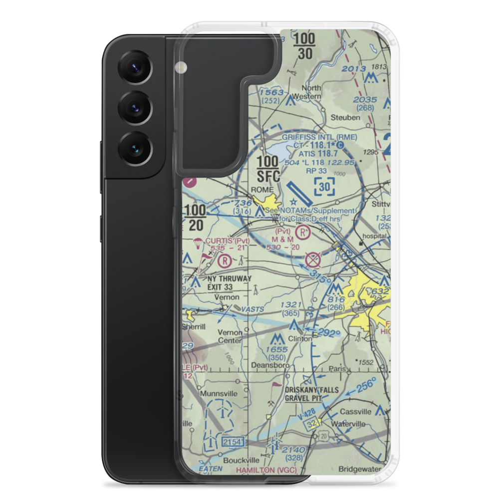 Stanwix Heights Airport (5NY4) VFR Sectional Samsung Case Samsung Galaxy S22 Plus model shown
