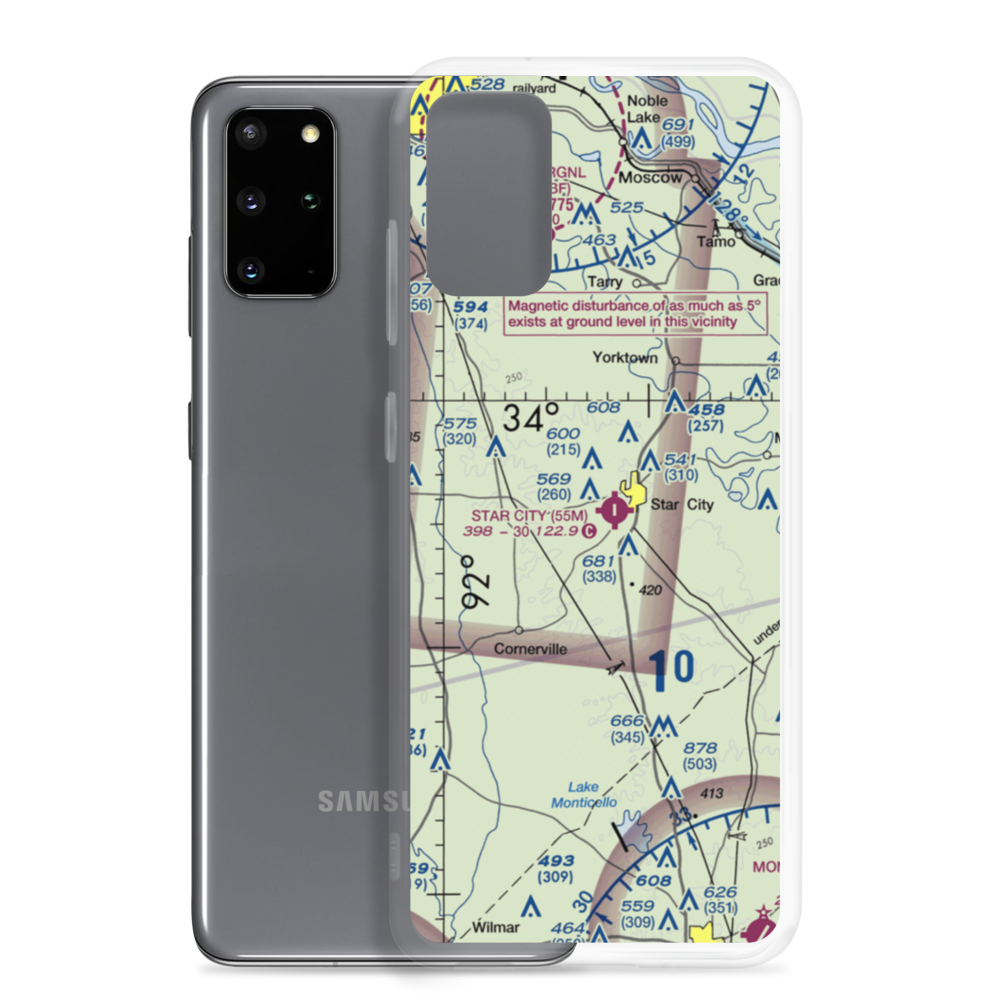 Star City Municipal Airport (55M) VFR Sectional Samsung Case Samsung Galaxy S20 Plus model shown