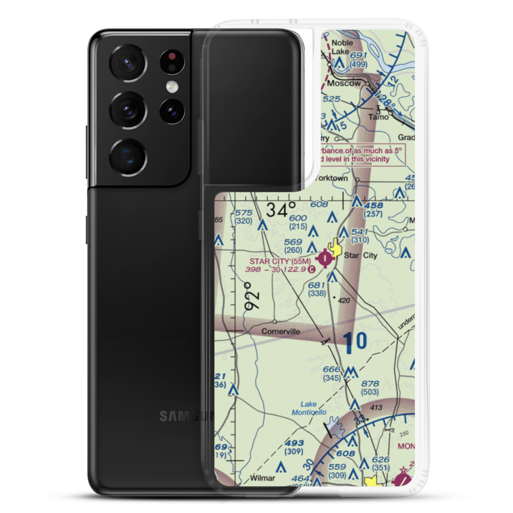 Star City Municipal Airport (55M) VFR Sectional Samsung Case Samsung Galaxy S21 Ultra model shown