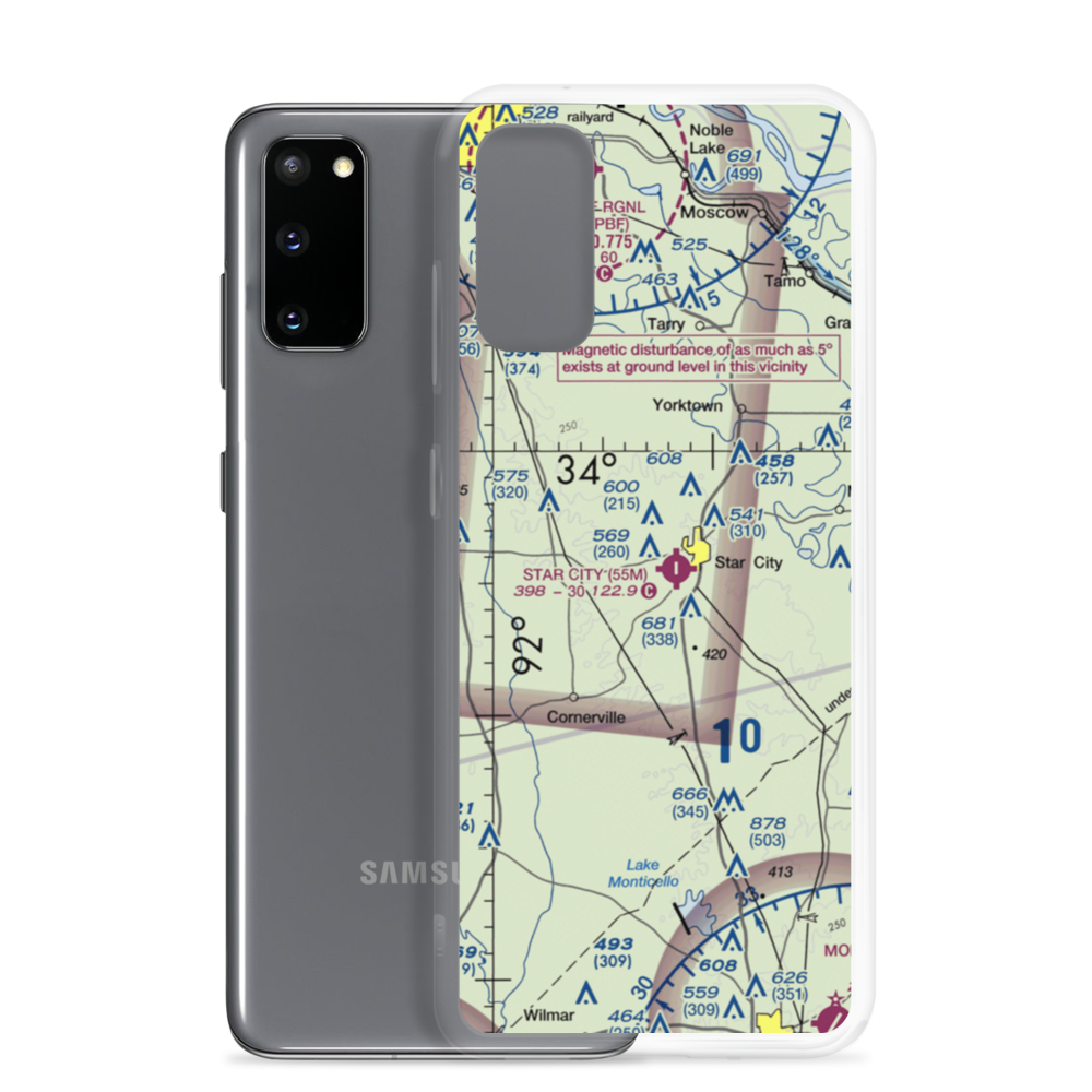 Star City Municipal Airport (55M) VFR Sectional Samsung Case Samsung Galaxy S20 model shown