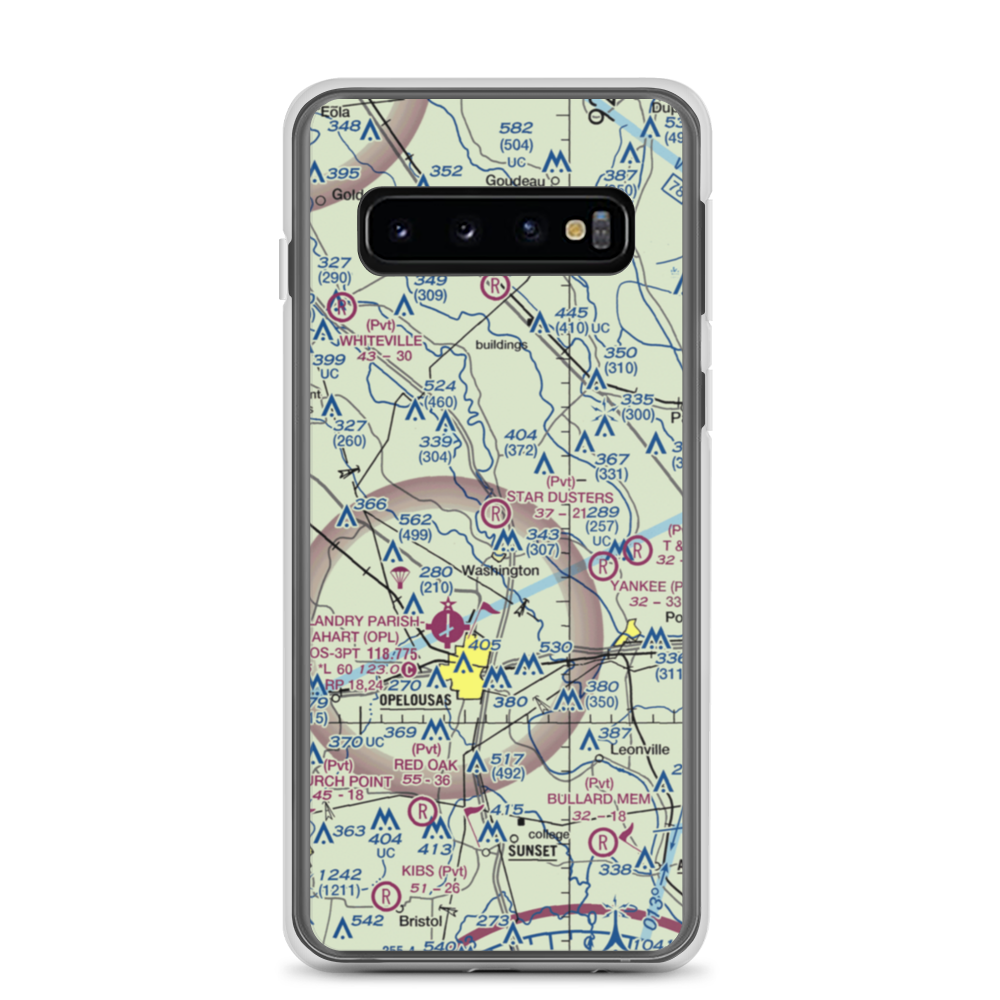 Star Dusters Airport (8TA9) VFR Sectional Samsung Case Samsung Galaxy S10 model shown