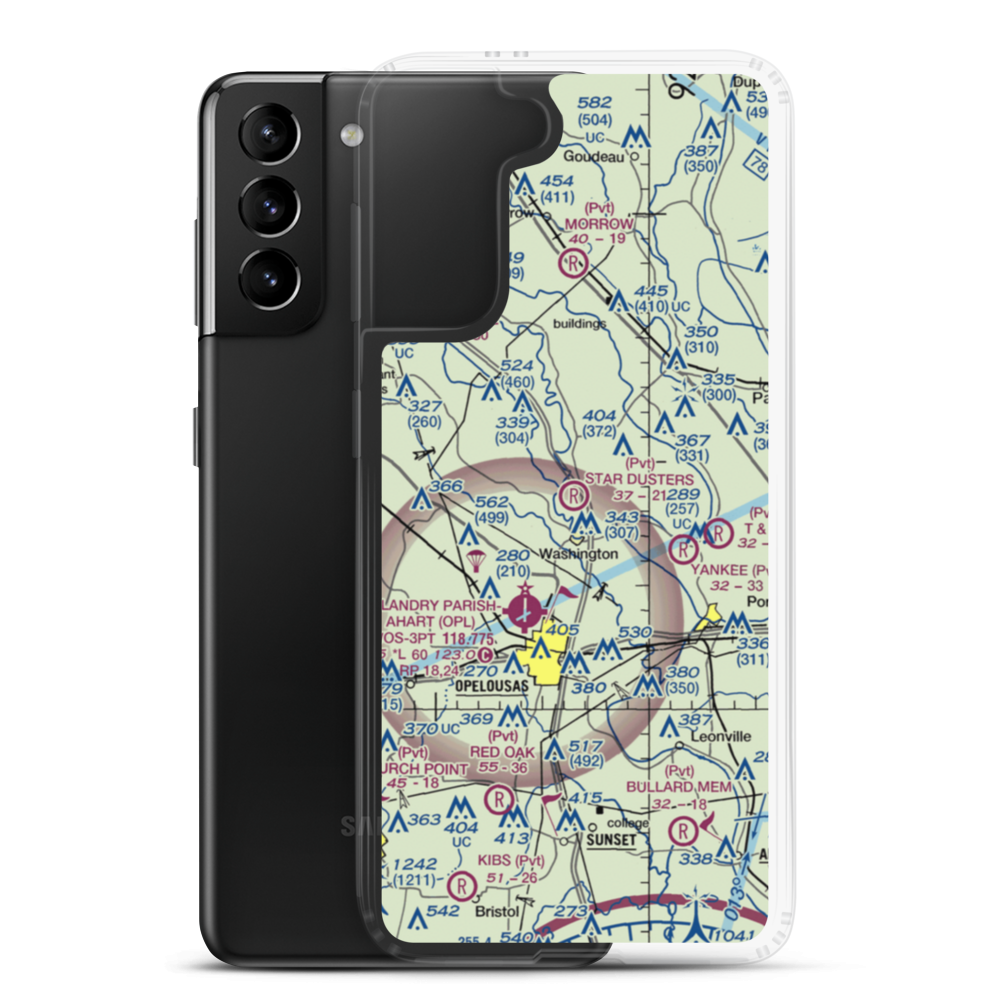 Star Dusters Airport (8TA9) VFR Sectional Samsung Case Samsung Galaxy S21 Plus model shown