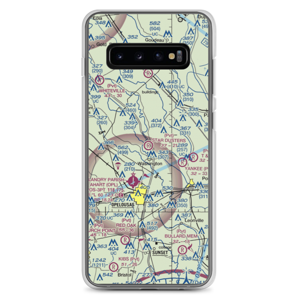 Star Dusters Airport (8TA9) VFR Sectional Samsung Case Samsung Galaxy S10+ model shown
