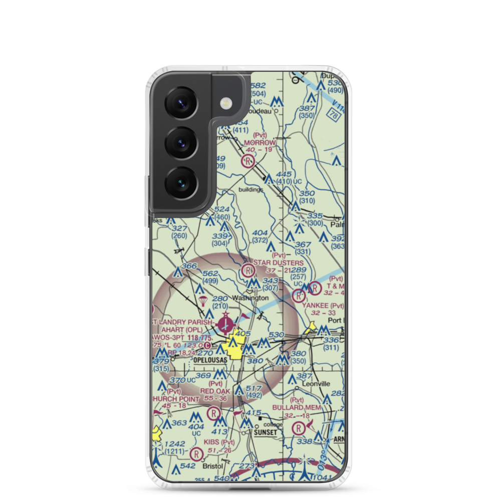 Star Dusters Airport (8TA9) VFR Sectional Samsung Case Samsung Galaxy S22 model shown