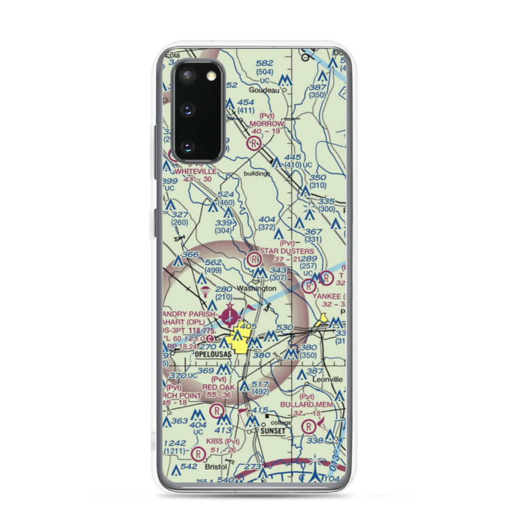 Star Dusters Airport (8TA9) VFR Sectional Samsung Case Samsung Galaxy S20 model shown