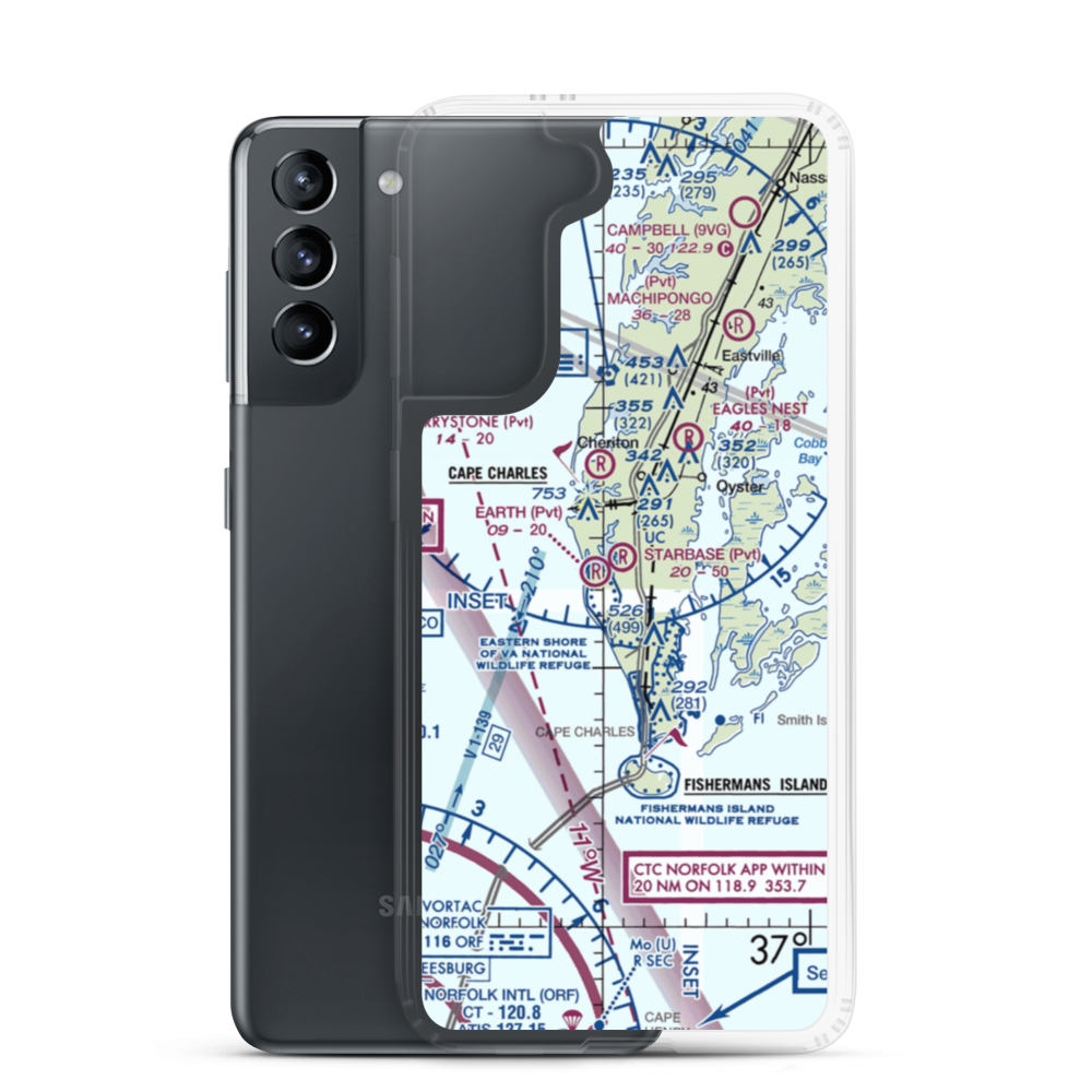 Starbase Airport (VG09) VFR Sectional Samsung Case Samsung Galaxy S21 model shown