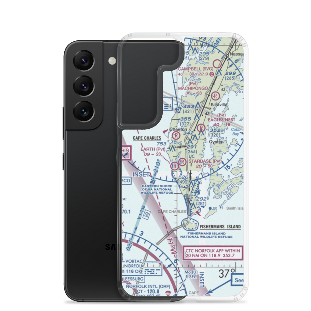 Starbase Airport (VG09) VFR Sectional Samsung Case Samsung Galaxy S22 model shown
