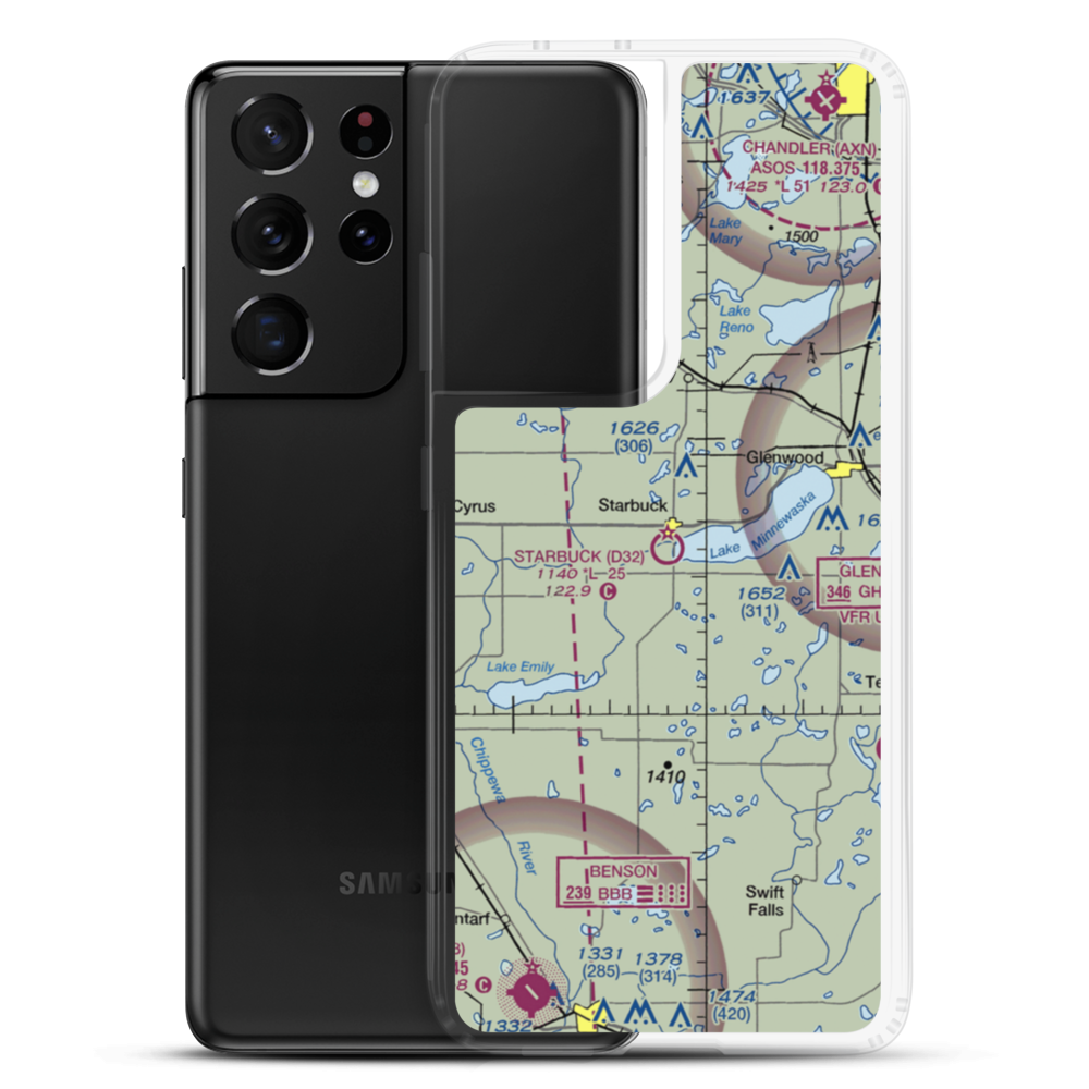 Starbuck Municipal Airport (D32) VFR Sectional Samsung Case Samsung Galaxy S21 Ultra model shown