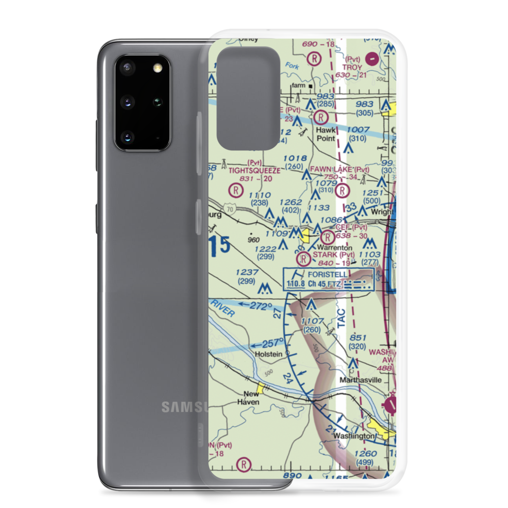 Stark Airport (MU18) VFR Sectional Samsung Case Samsung Galaxy S20 Plus model shown