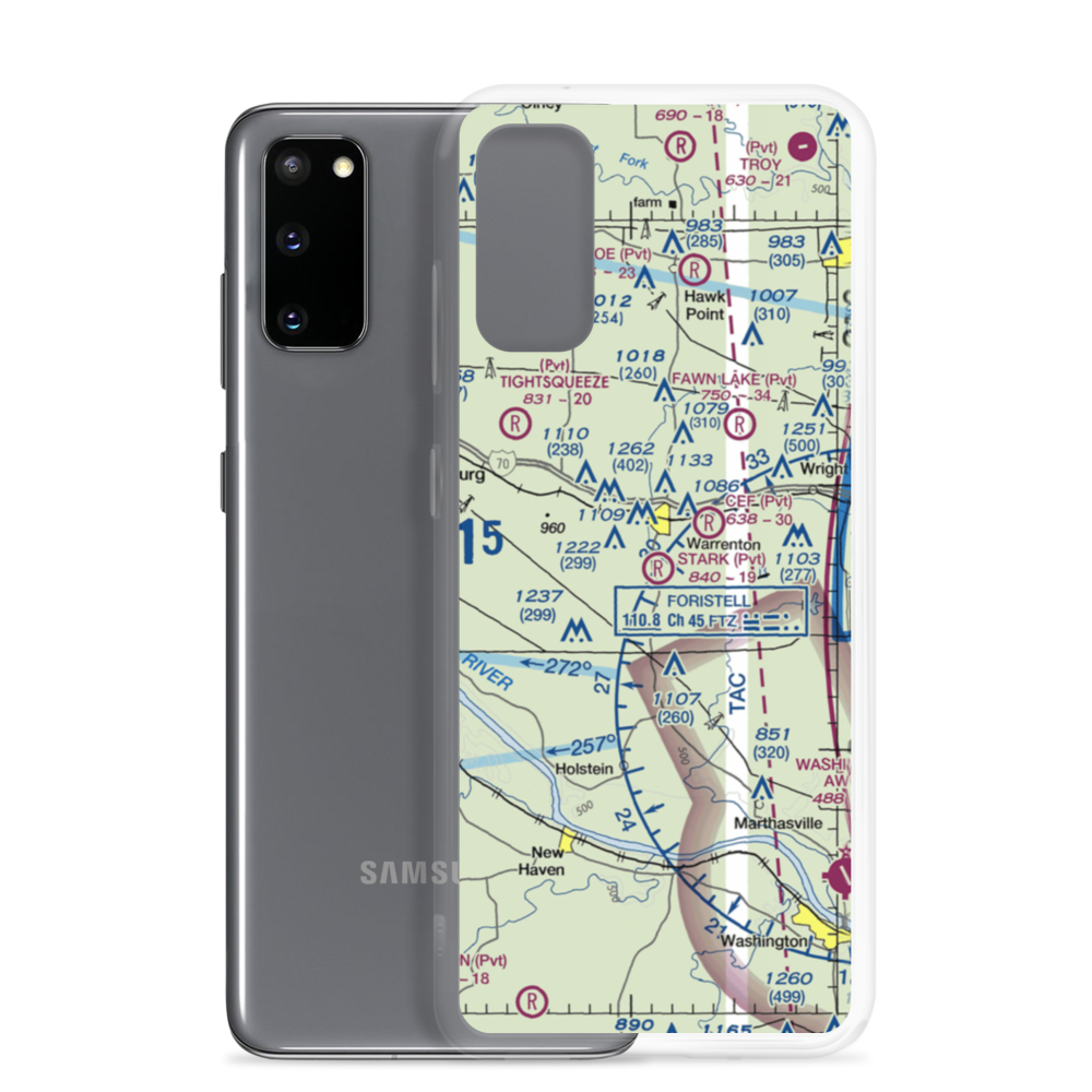 Stark Airport (MU18) VFR Sectional Samsung Case Samsung Galaxy S20 model shown