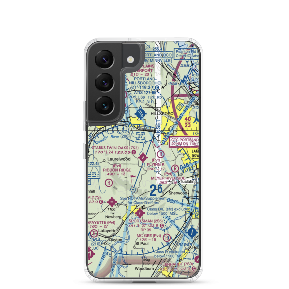Stark's Twin Oaks Airpark (7S3) VFR Sectional Samsung Case Samsung Galaxy S22 model shown
