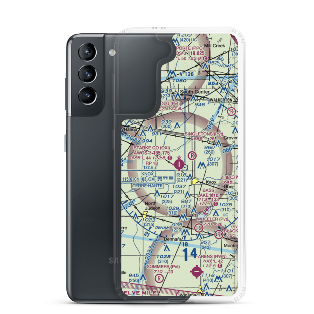 Starke County Airport (OXI) VFR Sectional Samsung Case Samsung Galaxy S21 model shown