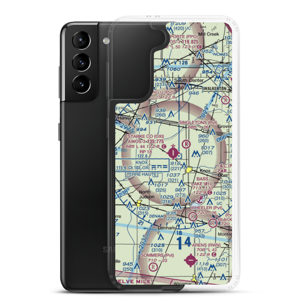 Starke County Airport (OXI) VFR Sectional Samsung Case Samsung Galaxy S21 Plus model shown