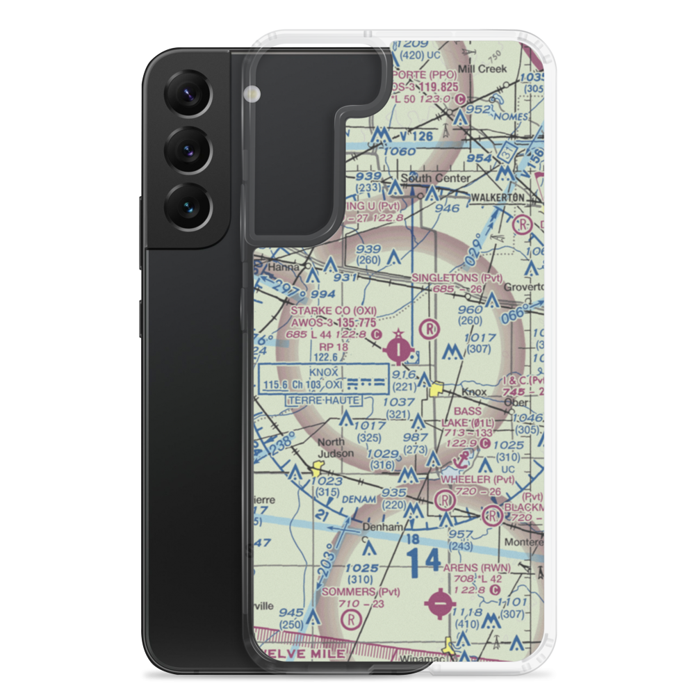 Starke County Airport (OXI) VFR Sectional Samsung Case Samsung Galaxy S22 Plus model shown