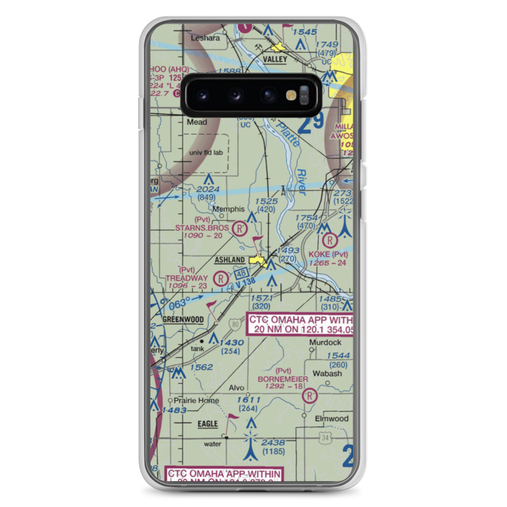 Starns Auxiliary Airport (NE15) VFR Sectional Samsung Case Samsung Galaxy S10+ model shown