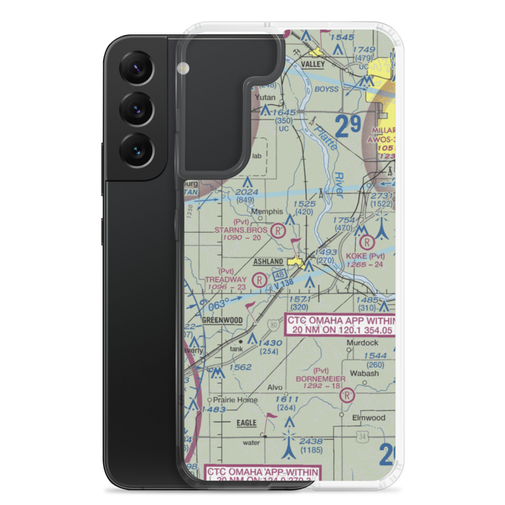 Starns Auxiliary Airport (NE15) VFR Sectional Samsung Case Samsung Galaxy S22 Plus model shown