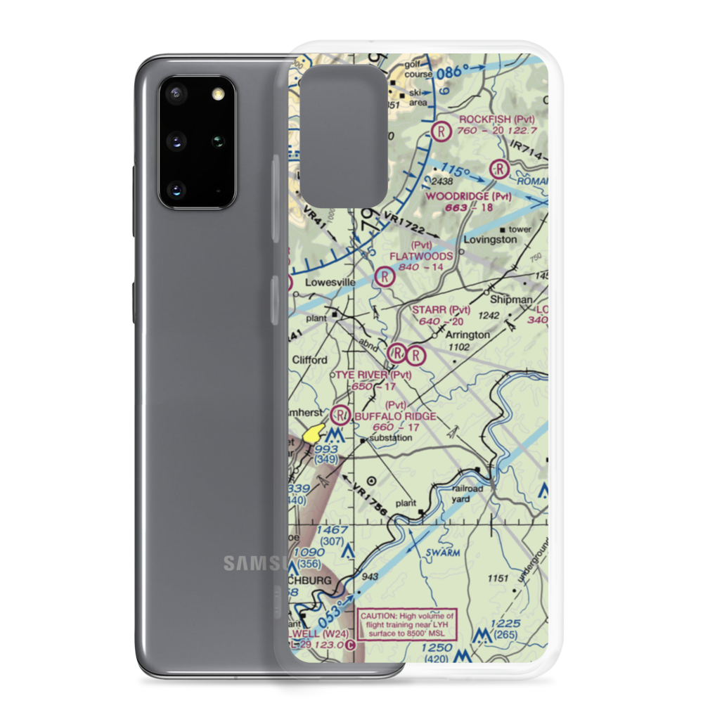 Starr Airport (4VA5) VFR Sectional Samsung Case Samsung Galaxy S20 Plus model shown