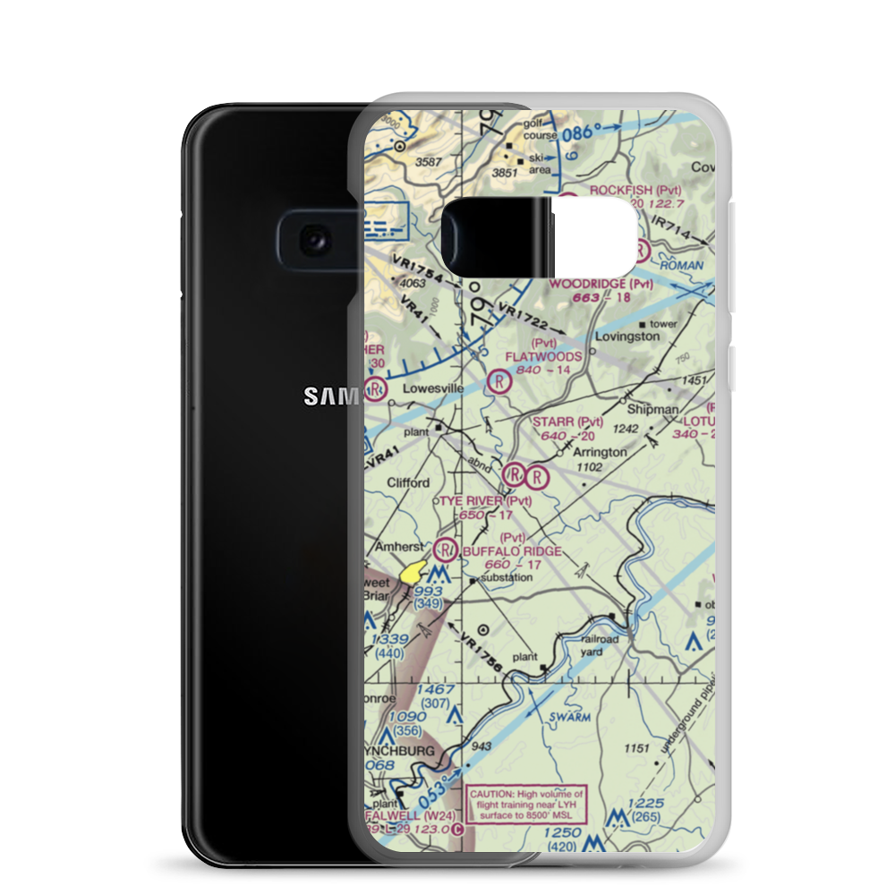 Starr Airport (4VA5) VFR Sectional Samsung Case Samsung Galaxy S10e model shown