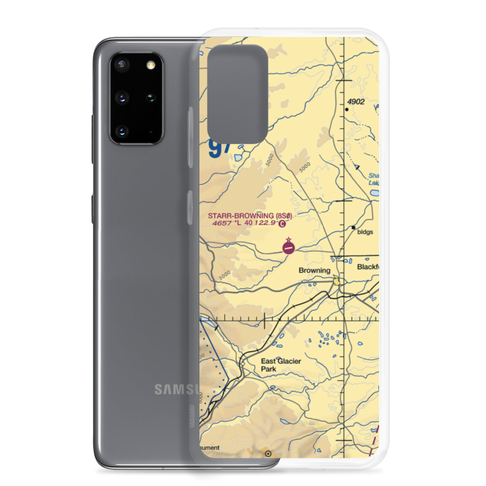 Starr Browning Airstrip (8S0) VFR Sectional Samsung Case Samsung Galaxy S20 Plus model shown