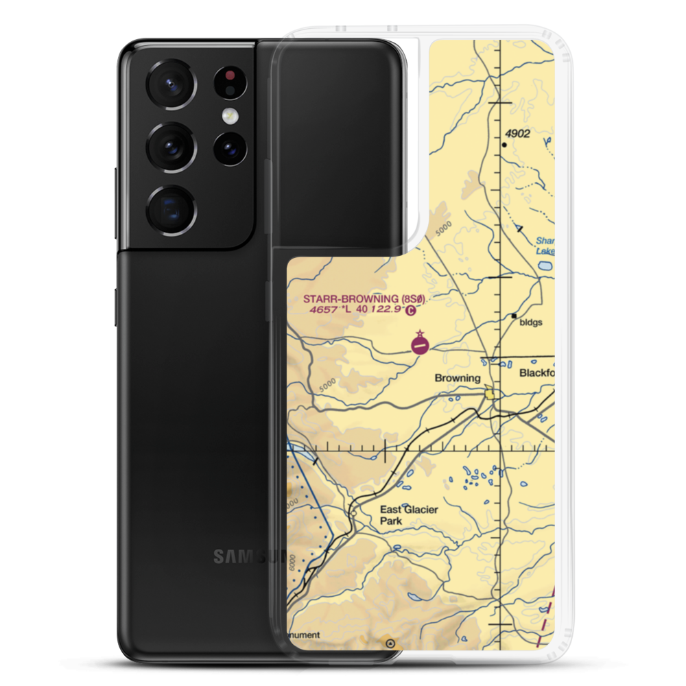 Starr Browning Airstrip (8S0) VFR Sectional Samsung Case Samsung Galaxy S21 Ultra model shown