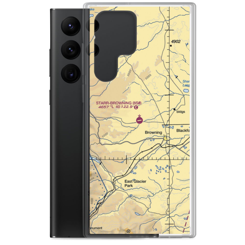 Starr Browning Airstrip (8S0) VFR Sectional Samsung Case Samsung Galaxy S22 Ultra model shown