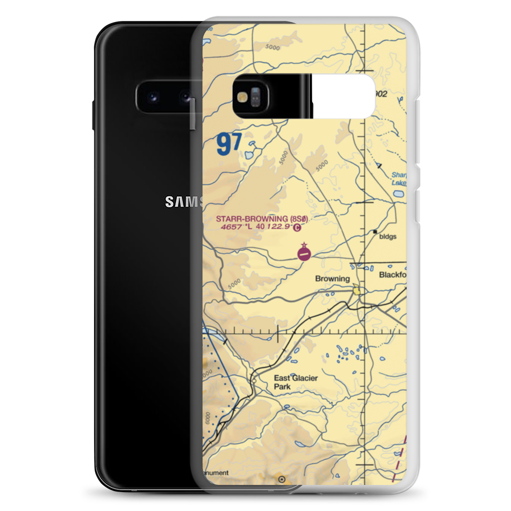 Starr Browning Airstrip (8S0) VFR Sectional Samsung Case Samsung Galaxy S10+ model shown
