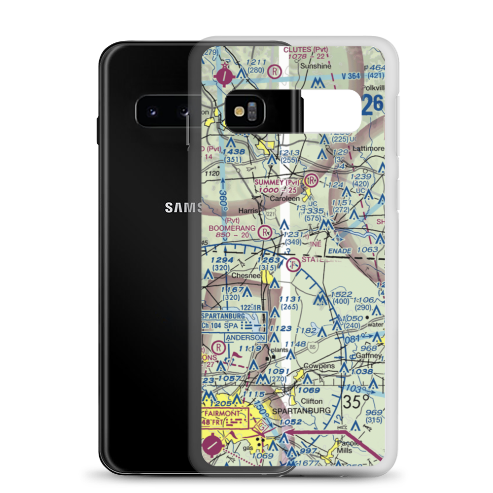 State Line Ultraport/Flightpark Ultralightport (SC10) VFR Sectional Samsung Case Samsung Galaxy S10 model shown