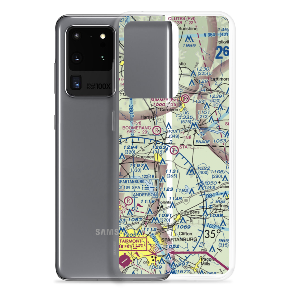 State Line Ultraport/Flightpark Ultralightport (SC10) VFR Sectional Samsung Case Samsung Galaxy S20 Ultra model shown