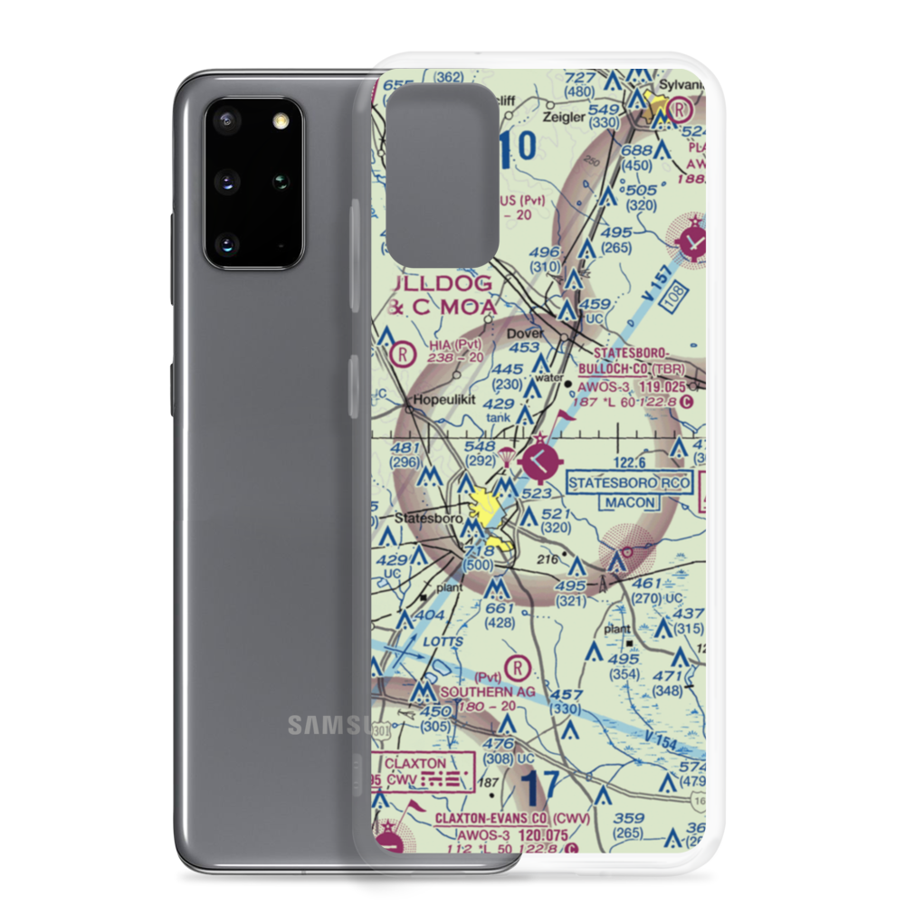 Statesboro Bulloch County Airport (TBR) VFR Sectional Samsung Case Samsung Galaxy S20 Plus model shown