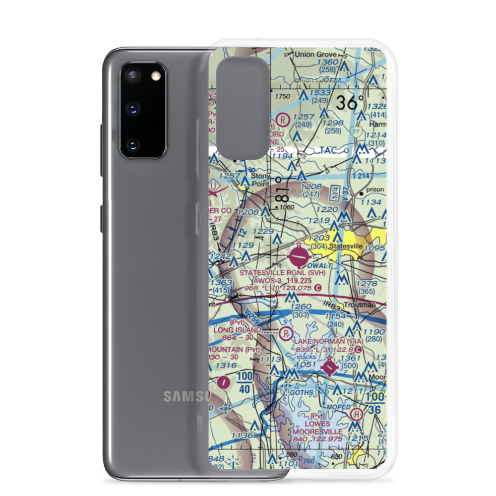 Statesville Regional Airport (SVH) VFR Sectional Samsung Case Samsung Galaxy S20 model shown