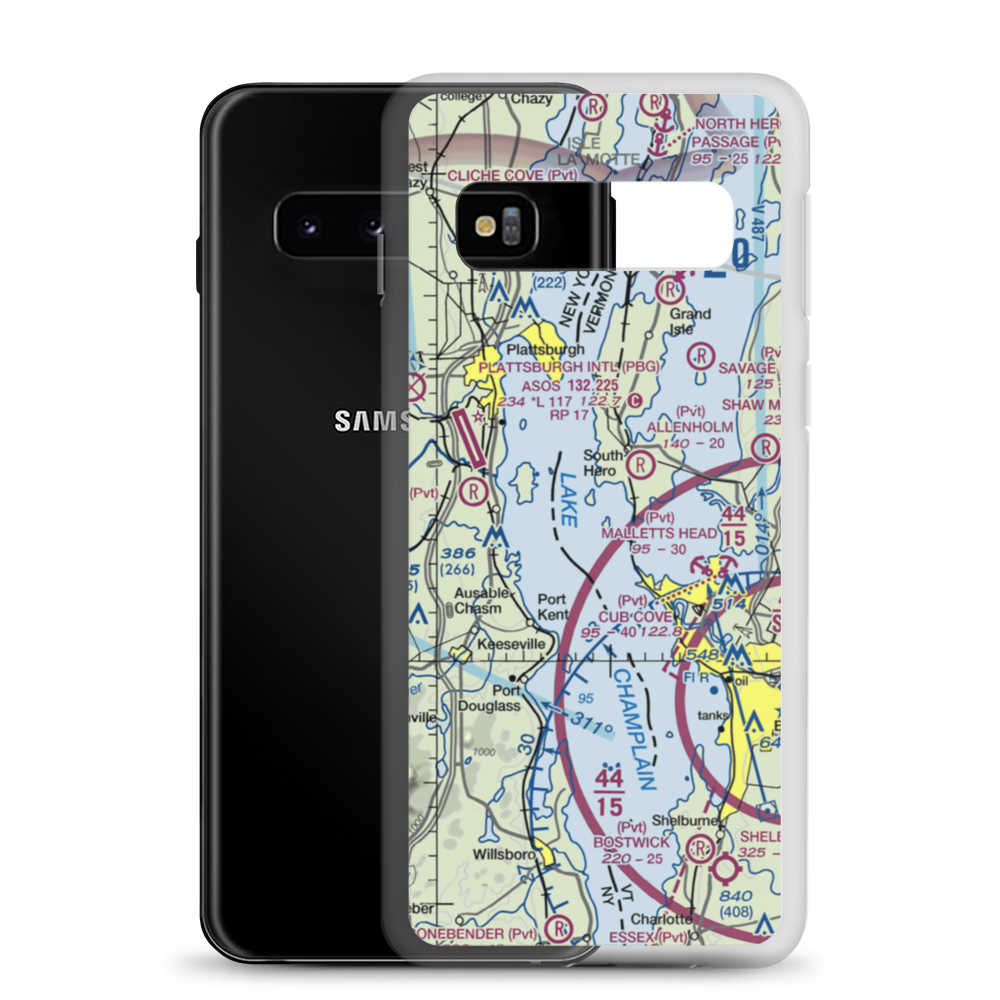 Stave Island Seaplane Base (VT58) VFR Sectional Samsung Case Samsung Galaxy S10 model shown