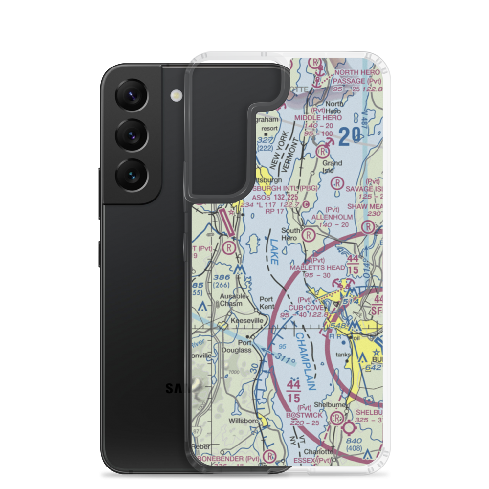 Stave Island Seaplane Base (VT58) VFR Sectional Samsung Case Samsung Galaxy S22 model shown