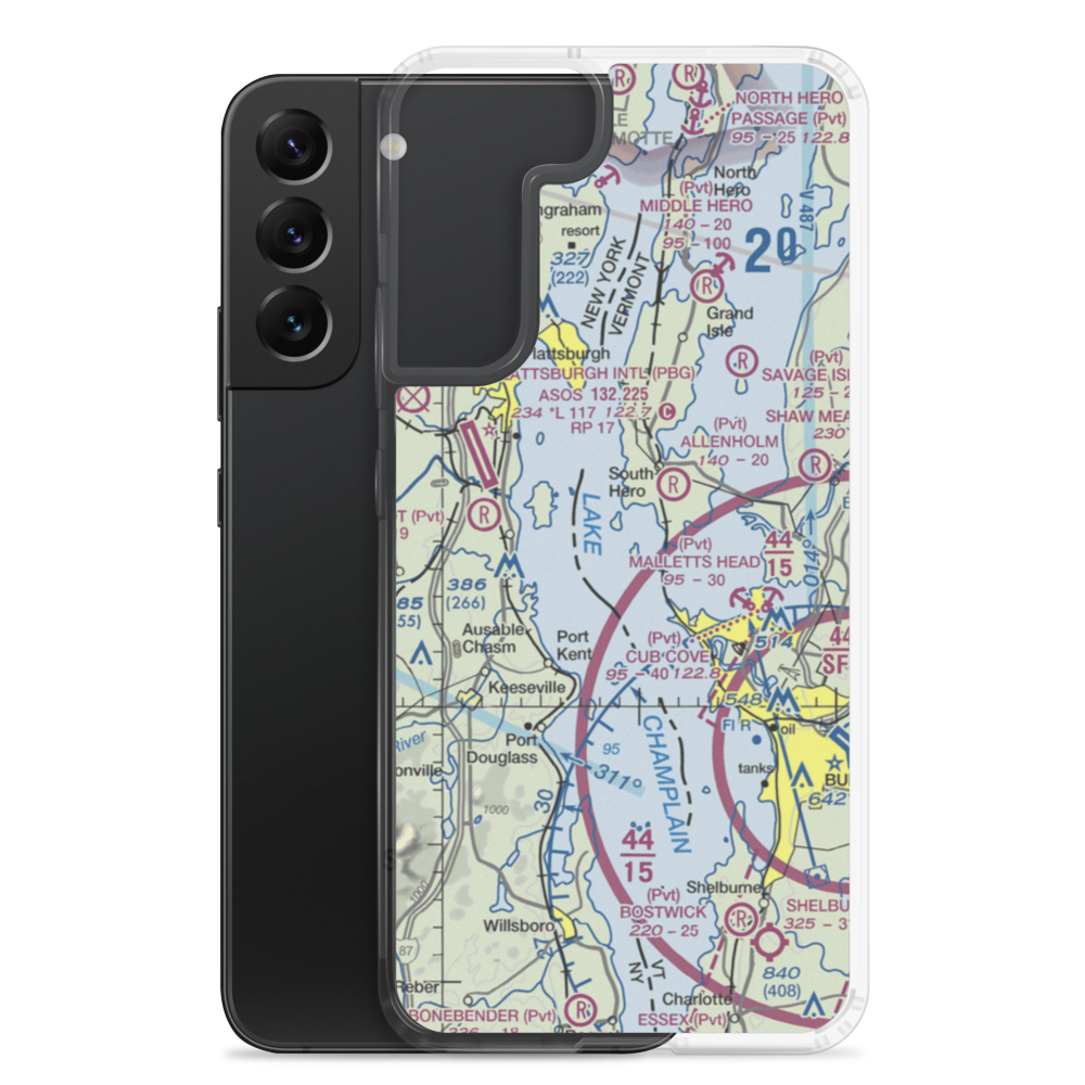 Stave Island Seaplane Base (VT58) VFR Sectional Samsung Case Samsung Galaxy S22 Plus model shown