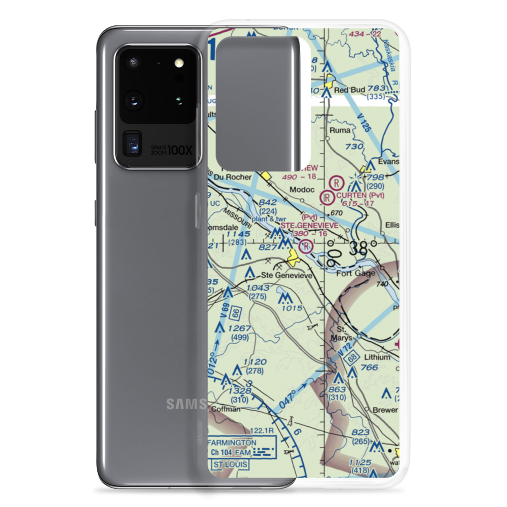 Ste Genevieve Flying Club Airport (6MO2) VFR Sectional Samsung Case Samsung Galaxy S20 Ultra model shown