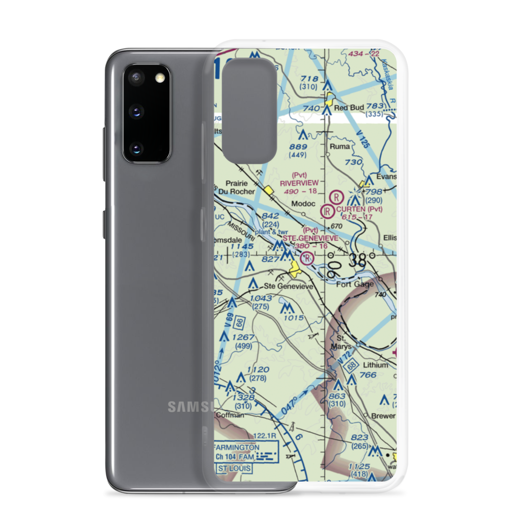 Ste Genevieve Flying Club Airport (6MO2) VFR Sectional Samsung Case Samsung Galaxy S20 model shown