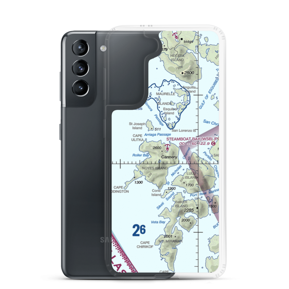 Steamboat Bay Seaplane Base (WSB) VFR Sectional Samsung Case Samsung Galaxy S21 model shown