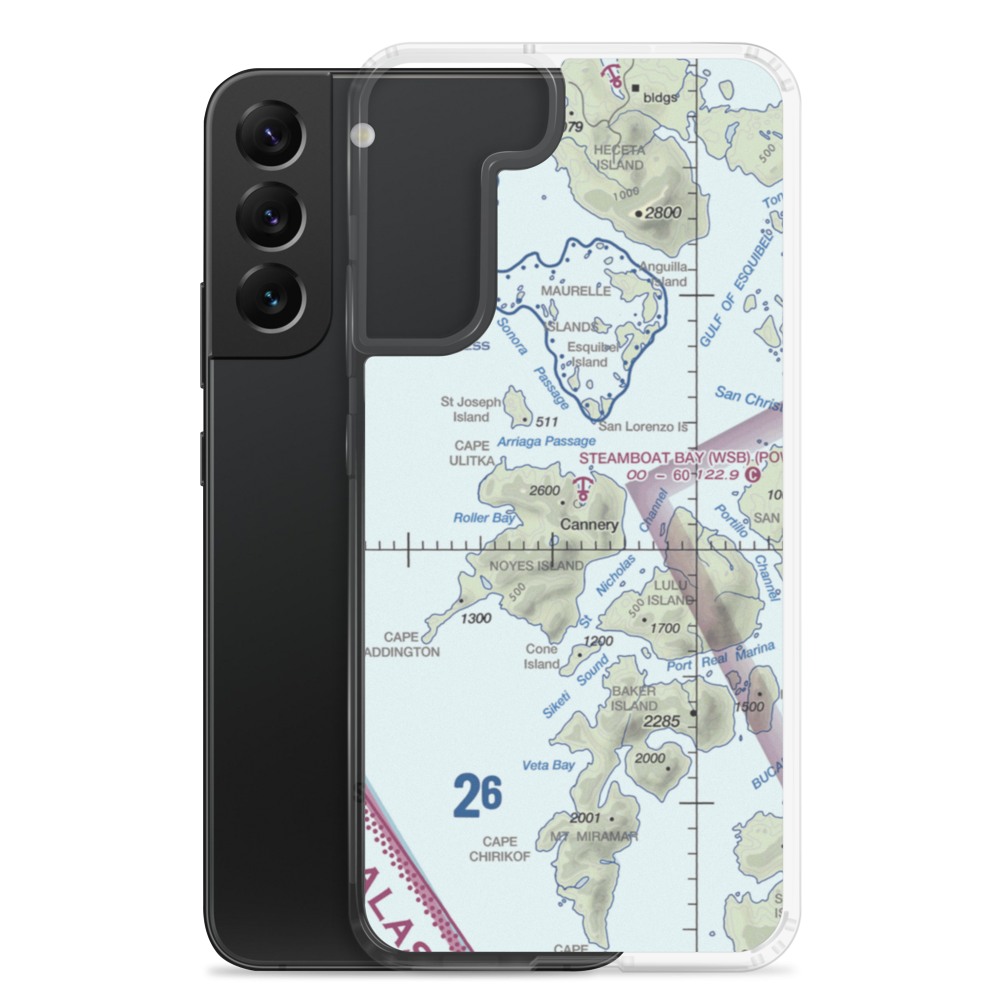 Steamboat Bay Seaplane Base (WSB) VFR Sectional Samsung Case Samsung Galaxy S22 Plus model shown