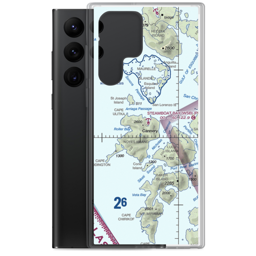 Steamboat Bay Seaplane Base (WSB) VFR Sectional Samsung Case Samsung Galaxy S22 Ultra model shown