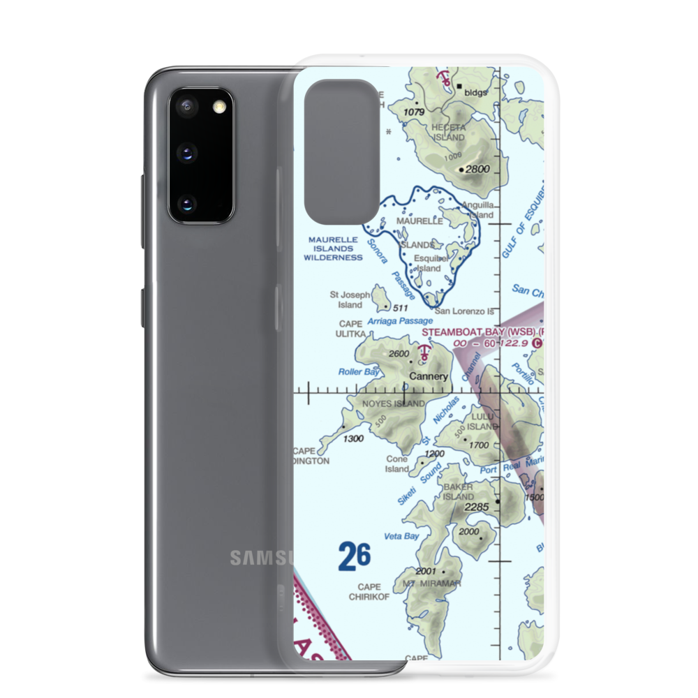 Steamboat Bay Seaplane Base (WSB) VFR Sectional Samsung Case Samsung Galaxy S20 model shown